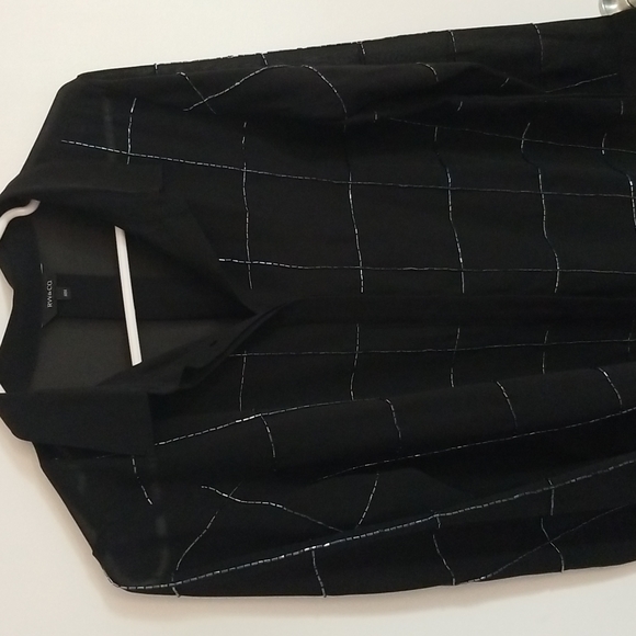 Sheer black blouse with beading RW&CO size Medium - Picture 2 of 6